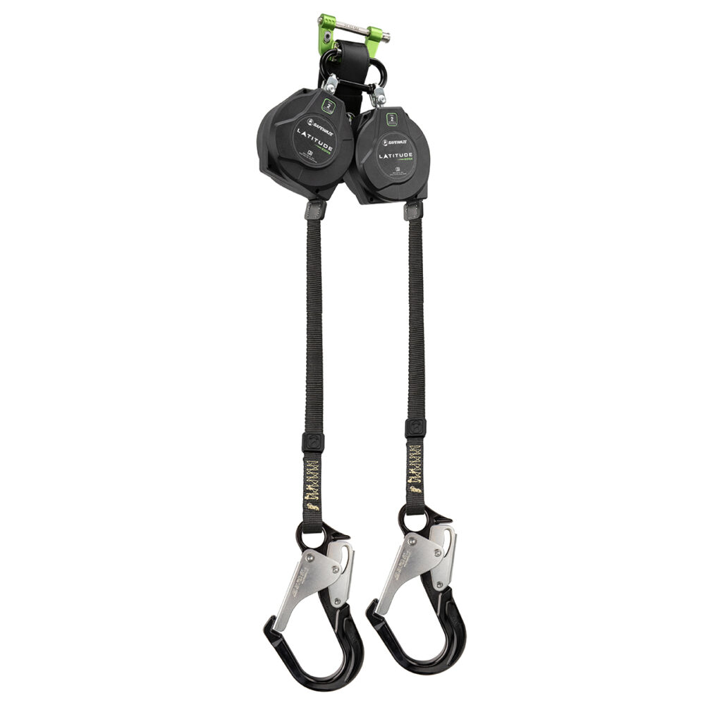 Safewaze Latitude Edge Leading Edge Dual Web Retractable w/ Aluminum Rebar Hooks - 8 ft.