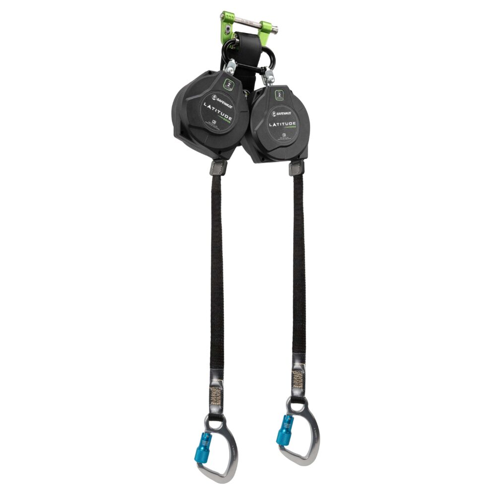 Safewaze Latitude Edge Leading Edge Dual Web Retractable w/ Aluminum Carabiners - 8 ft.