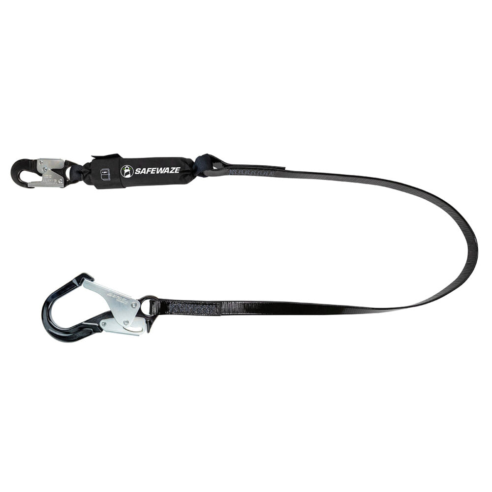 Safewaze PRO-Shield Shock Absorbing Lanyard w/ Aluminum Rebar Hook - 6 ft.
