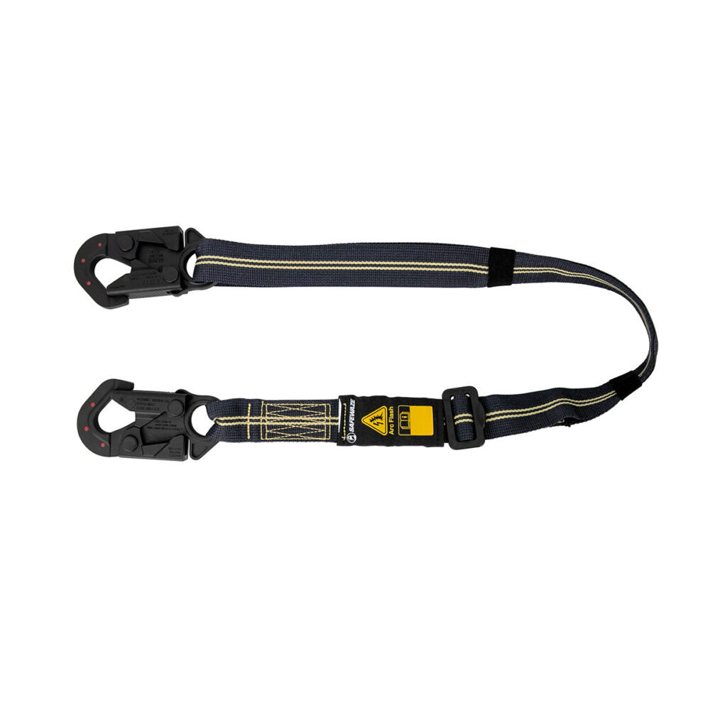 Safewaze Aramid Arc Flash Adjustable Restraint Lanyard w/ Dielectric Snap Hook