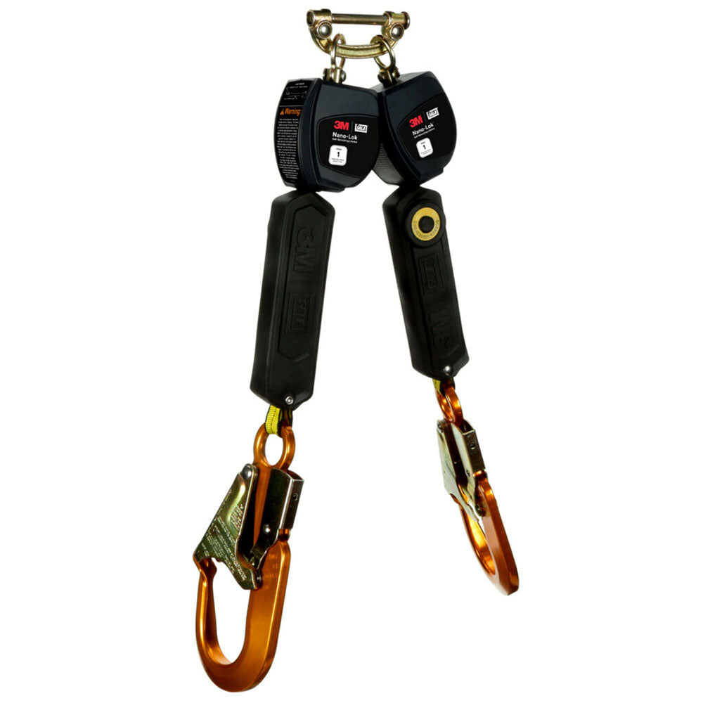DBI-SALA Nano-Lok Dual Leg Self Retracting Lifeline - Aluminum Rebar Hooks