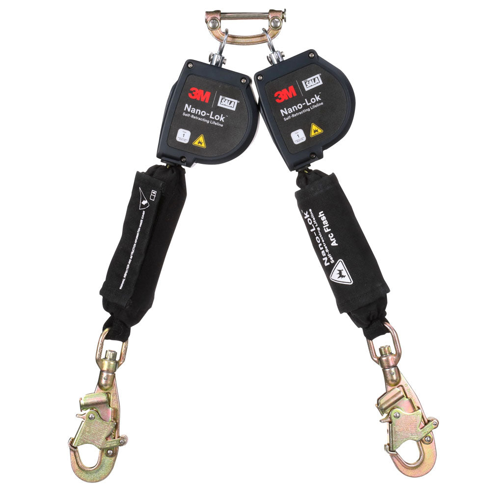 DBI-SALA Nano-Lok Arc Flash Twin-Leg Kevlar Fiber Web SRL w/ Swivel Snap Hook - 8 ft.