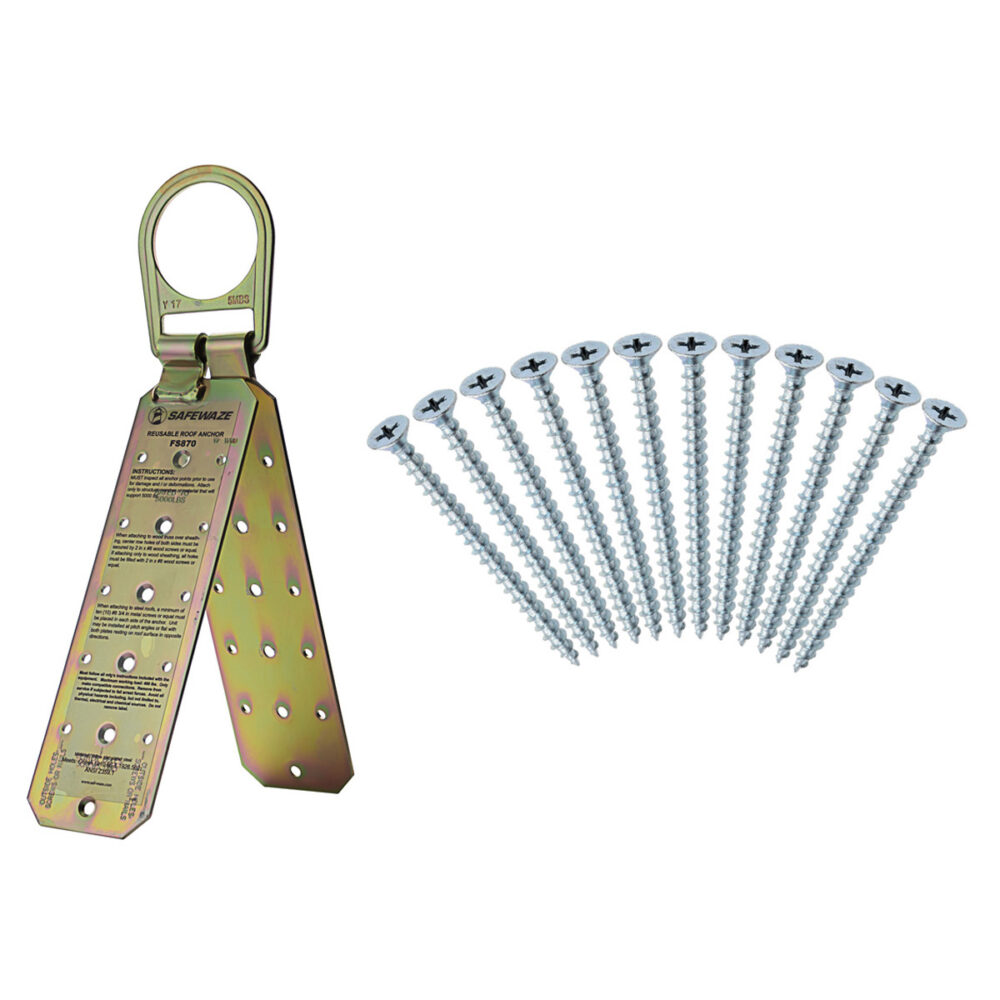 Safewaze Reusuable Roof Anchor w/ Sheet Metal Screws