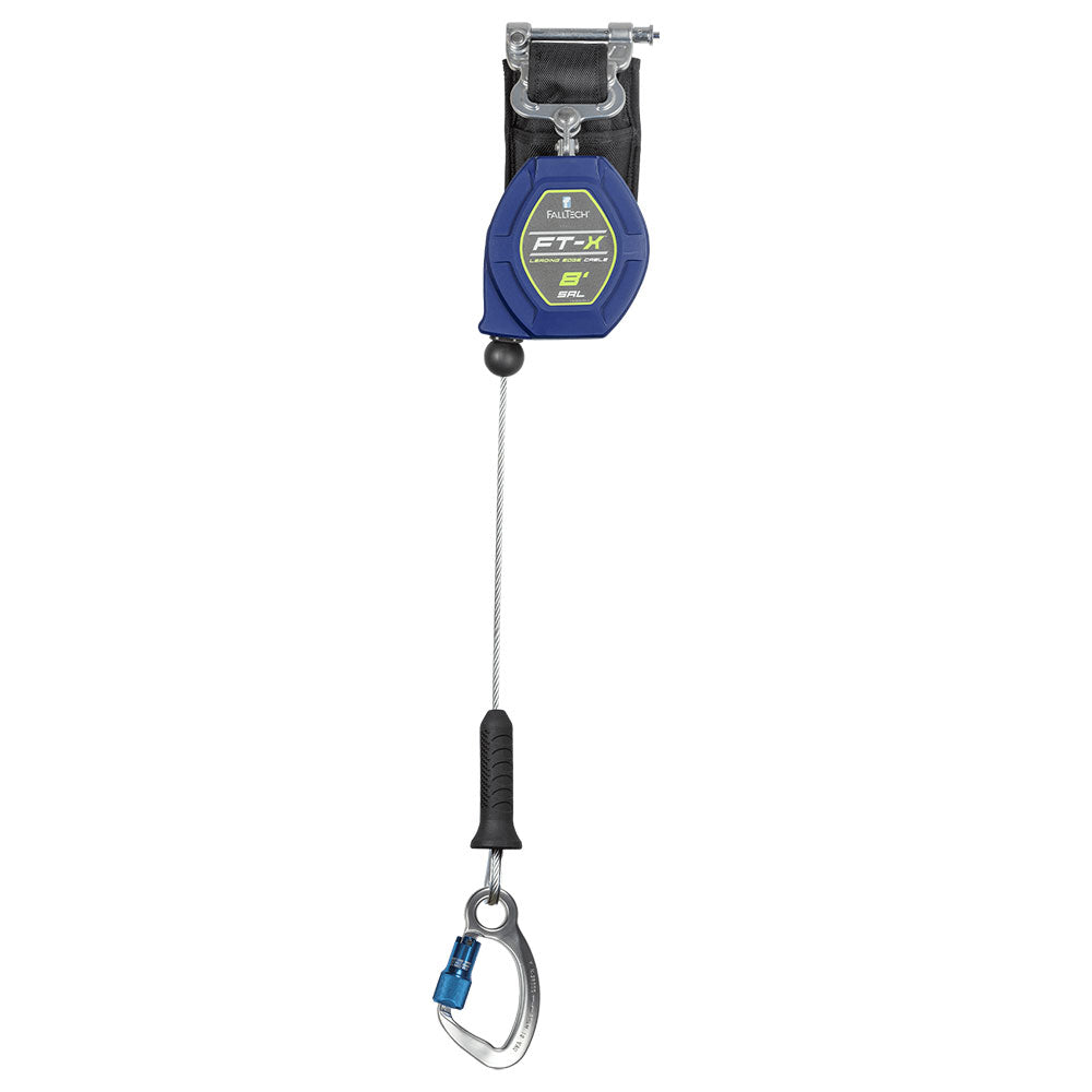 FallTech FT-X Cable Leading Edge Personal SRL w/ Aluminum Carabiner - 8 ft.