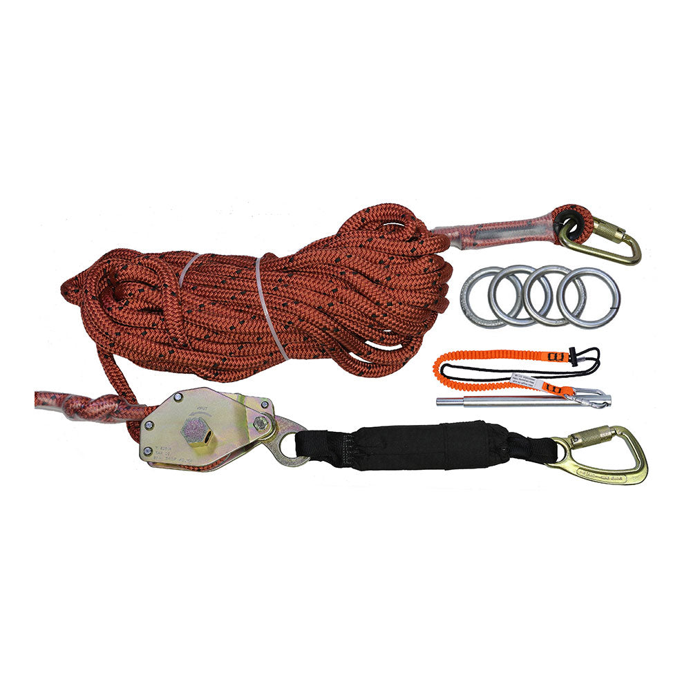 Super Anchor Horizontal Lifeline Rope Kit - 100 ft.