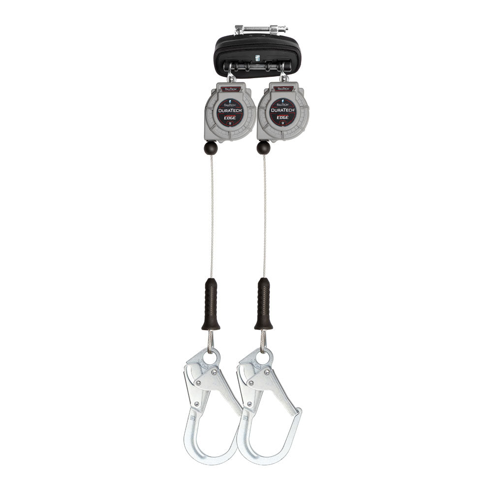 FallTech DuraTech® Twin-Leg Leading Edge Retractable Lifeline w/ Rebar Hooks - 9 ft.