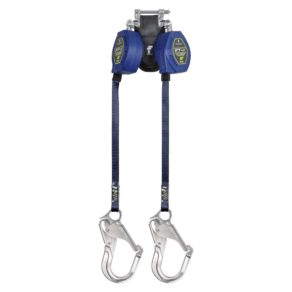 FallTech FT-X EdgeCore Twin-Leg Leading Edge Personal SRL w/ Aluminum Rebar Hook - 8 ft.