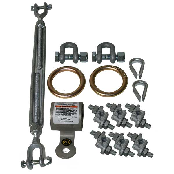 Guardian Absorbinator Horizontal Lifeline Attachment System - under 60 ft.