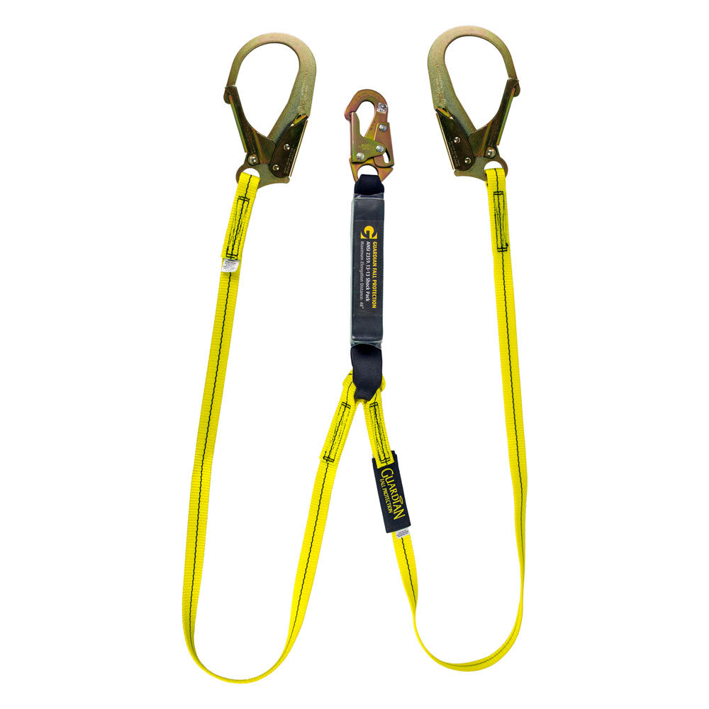 Falltech 6-Foot Lanyard With Rebar Hooks – Tie-Off & Fall Arrest, Clear Pack
