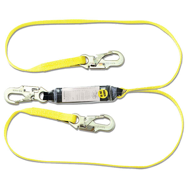 Guardian Shock Absorbing Lanyard-Snap Hooks-Double Leg-4'