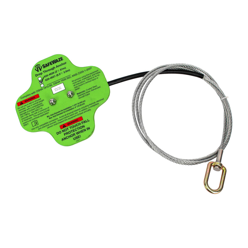 Safewaze Drop Through Steel Cable Anchor