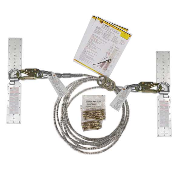 Super Anchor Residential Horizontal Lifeline Kit - 20 ft. - 1324