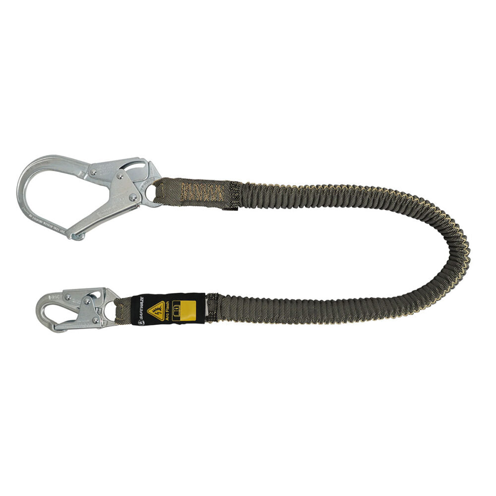 Safewaze Aramid Arc Flash Internal Stretch Lanyard w/  Rebar Hooks - 6 ft.