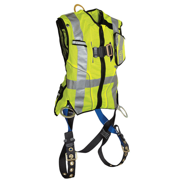 FallTech Hi-Vis Yellow Mesh Vest Harness with Side D-Rings