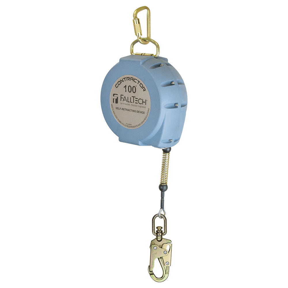 Falltech Fall Prtection FallTech Contractor Steel Cable Retractable Lifeline - 100 ft. - 7276100