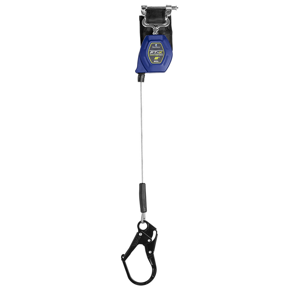 FallTech FT-X Cable Leading Edge Personal SRL w/ Steel Rebar Hook - 8 ft.