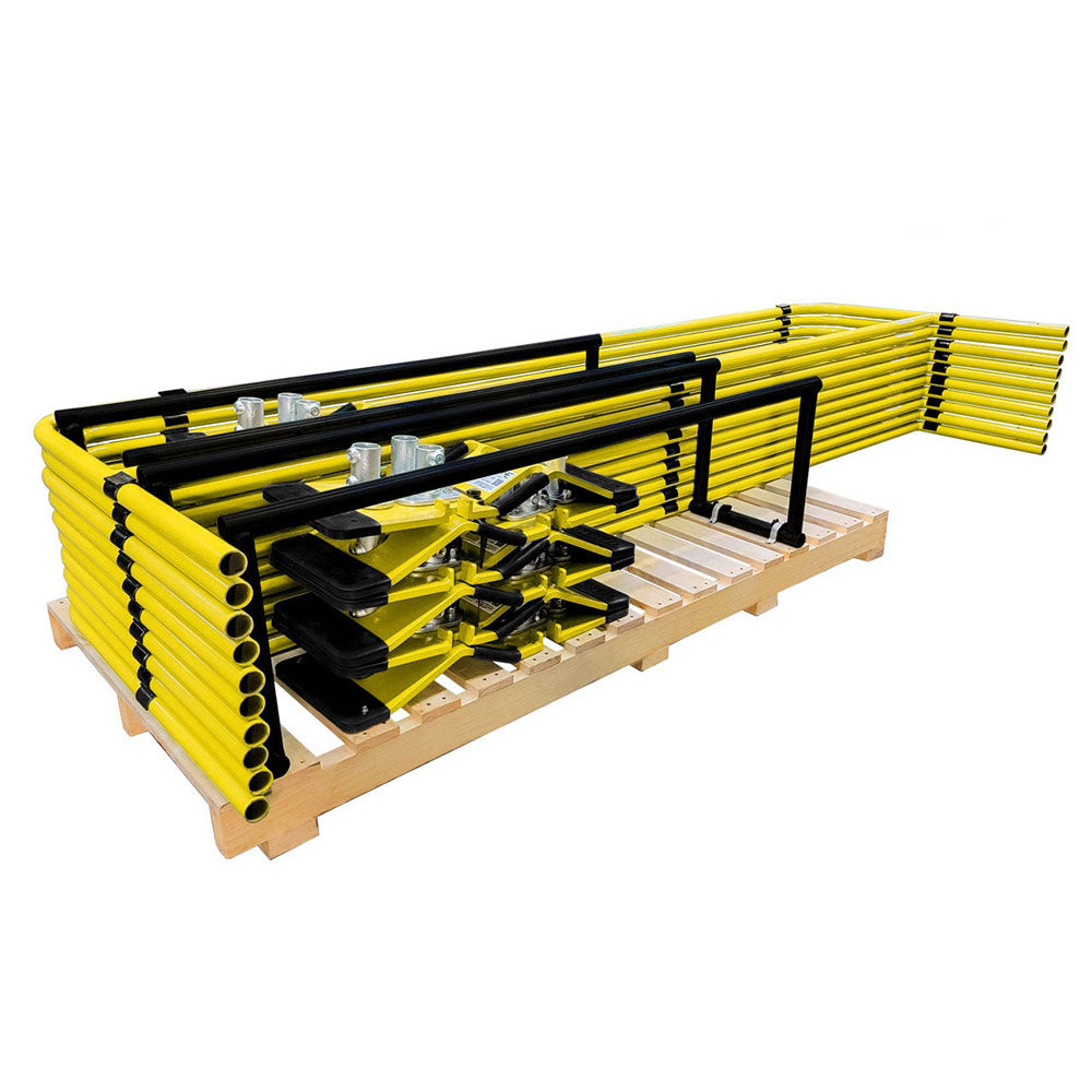 Frontline Complete Guardrail Kit w/ Bases - 100 ft. - Yellow