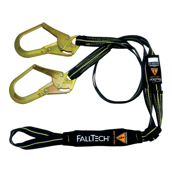 FallTech Dual Leg Arc Flash Energy Absorbing Lanyard w/ Rebar Hooks & Loop - 6 ft.