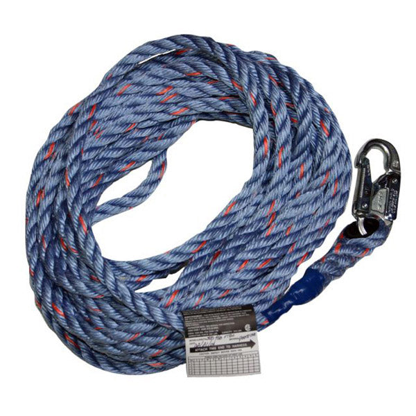 Miller 5/8” Polypropylene Vertical Lifeline w/ Snap Hook - 75 ft.