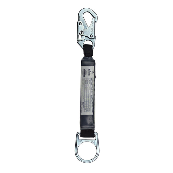 1 x 6' Ultra-Tube shock absorbing Y Lanyard w/large Rebar hook, Loop and  D-Ring Extender Loop. - Fall Protection For The Framing Industry