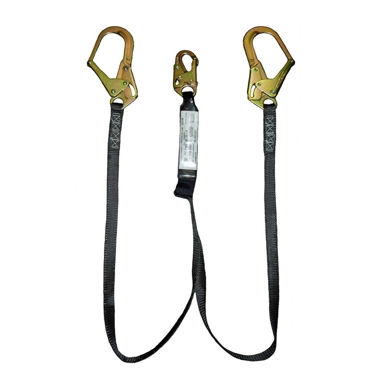 Safewaze FS88666-HW Heavyweight 6' Energy Absorbing Lanyard, Dual Leg, Rebar Hooks