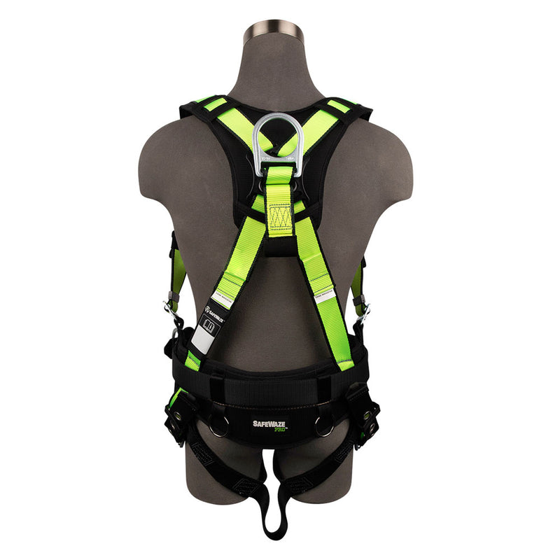 Safewaze PRO Construction Harness w/ Fixed Back Pad - Back