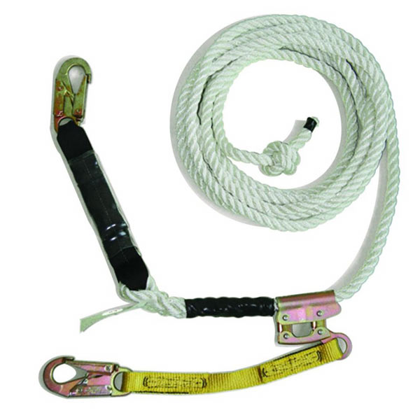 Guardian White Polydac Vertical Rope Lifeline Assembly - 100 ft.